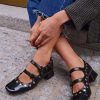Micuir Bailarinas | Spiga Charol Negro Tachas 4Cm