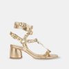 Micuir Sandalias Tacon Midi | Niza Oro 6 Cm